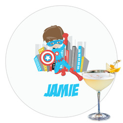 Superhero in the City Printed Drink Topper - 3.5" (Personalized)