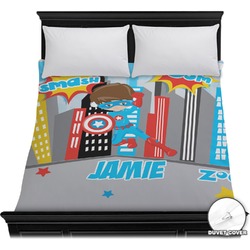 Superhero in the City Duvet Cover - Full / Queen (Personalized)