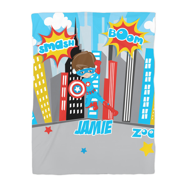 Superhero in the City Duvet Cover - Twin - Front