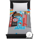 Superhero in the City Duvet Cover - Twin XL (Personalized)