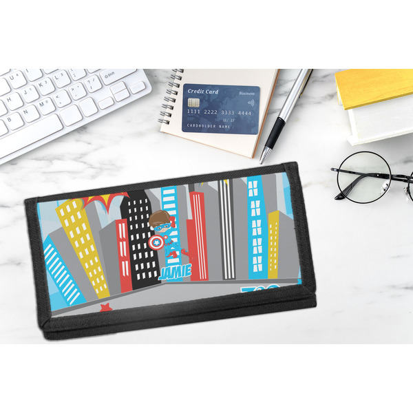 Superhero in the City DyeTrans Checkbook Cover - LIFESTYLE