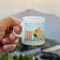 Superhero in the City Espresso Cup - 3oz LIFESTYLE (new hand)