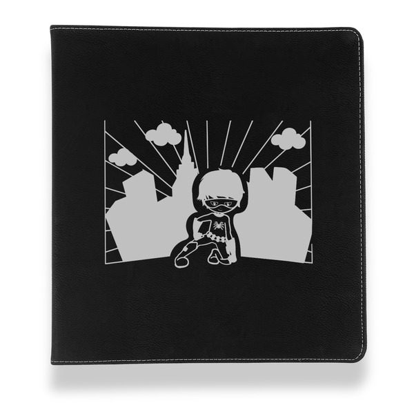 Superhero in the City Leather Binder - 1" - Black - Front View