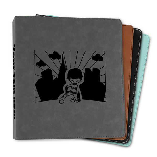 Custom Superhero in the City Leather Binder - 1" (Personalized)