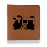 Superhero in the City Leather Binder - 1" - Rawhide (Personalized)