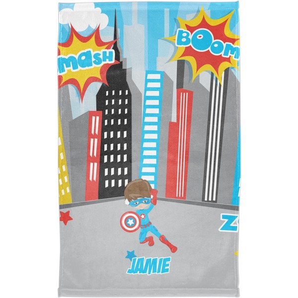 Superhero in the City Finger Tip Towel - Full View