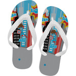Superhero in the City Flip Flops - Large (Personalized)