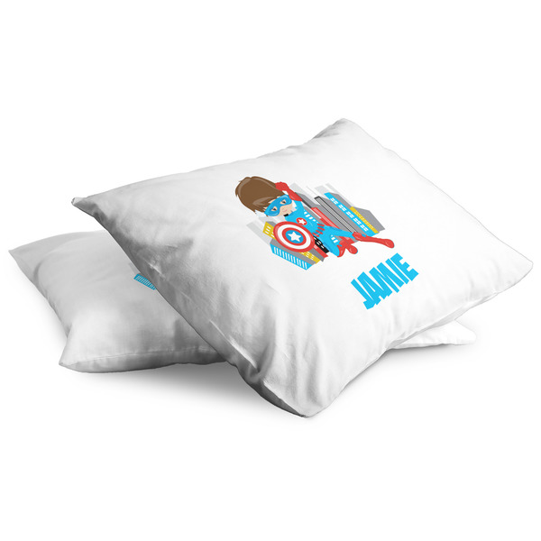 Superhero in the City Full Pillow Case - TWO (partial print)