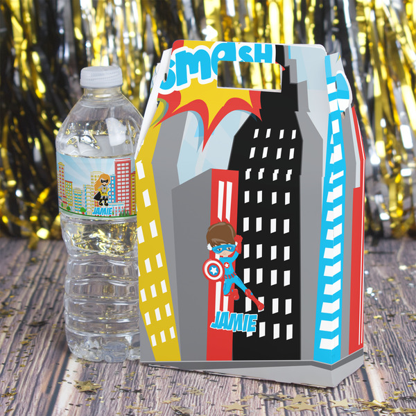 Superhero in the City Gable Favor Box - In Context