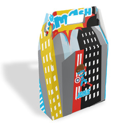 Superhero in the City Gable Favor Box (Personalized)