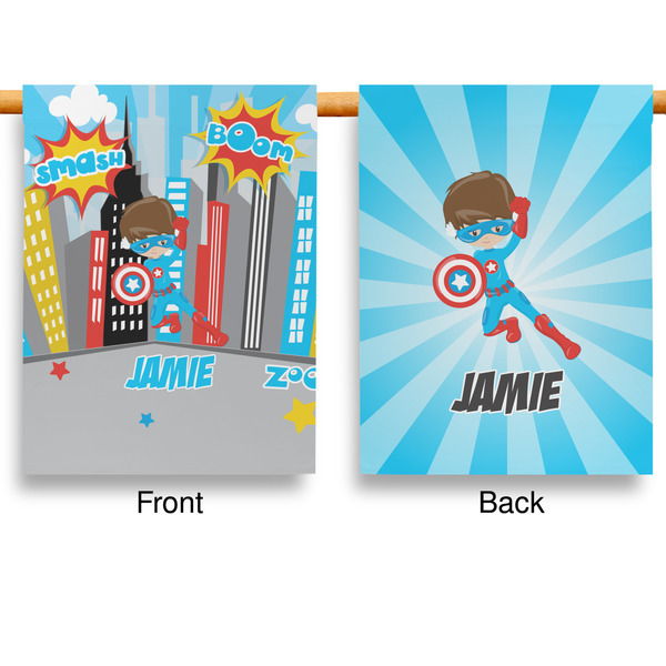 Superhero in the City Garden Flags - Large - Double Sided - APPROVAL