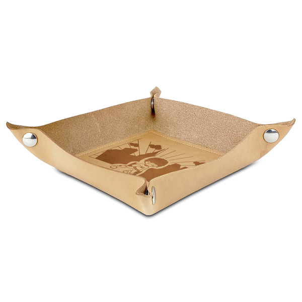 Superhero in the City Genuine Leather Valet Trays - ANGLE (folded)