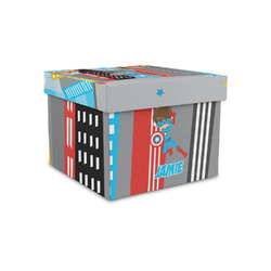 Superhero in the City Gift Box with Lid - Canvas Wrapped - Small (Personalized)