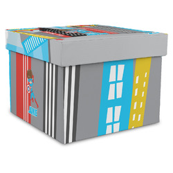 Superhero in the City Gift Box with Lid - Canvas Wrapped - XX-Large (Personalized)