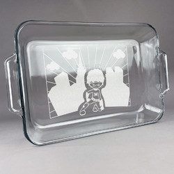 Superhero in the City Glass Baking and Cake Dish (Personalized)