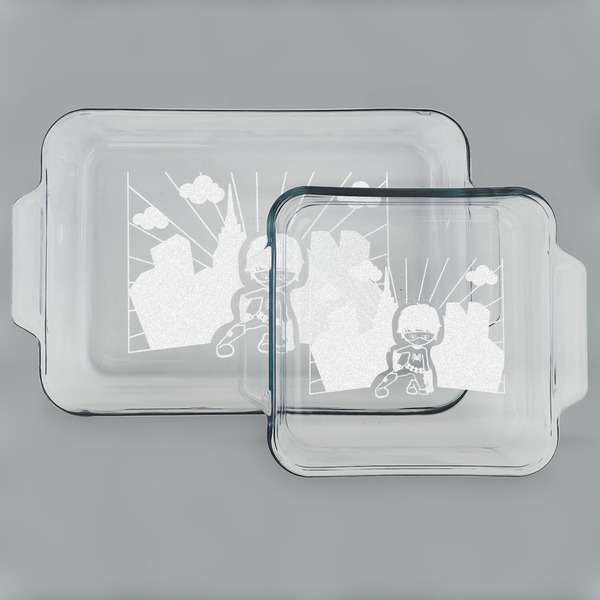 Superhero in the City Glass Baking Dish Set - MAIN (set)