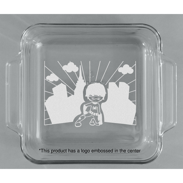 Superhero in the City Glass Cake Dish - APPROVAL (8x8)