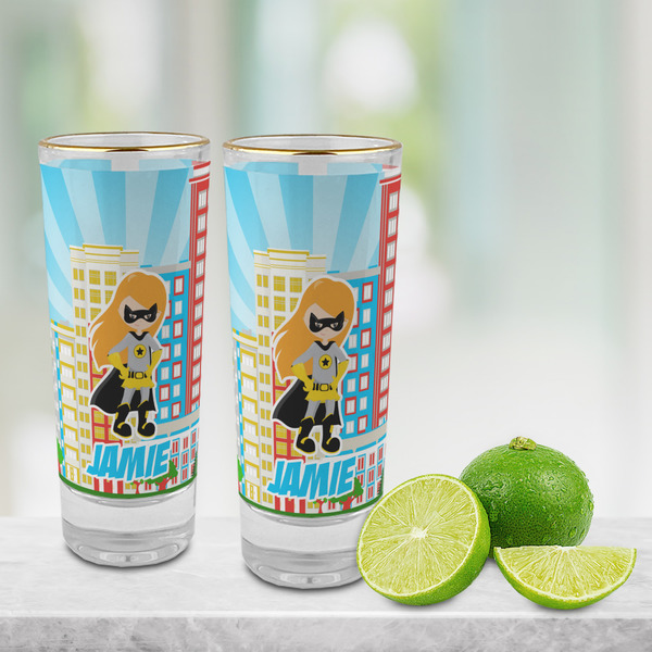 Superhero in the City Glass Shot Glass - 2 oz - LIFESTYLE