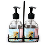 Superhero in the City Glass Soap & Lotion Bottles (Personalized)