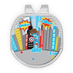 Superhero in the City Golf Ball Marker - Hat Clip - Silver