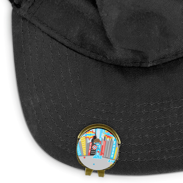 Superhero in the City Golf Ball Marker Hat Clip - Main - GOLD