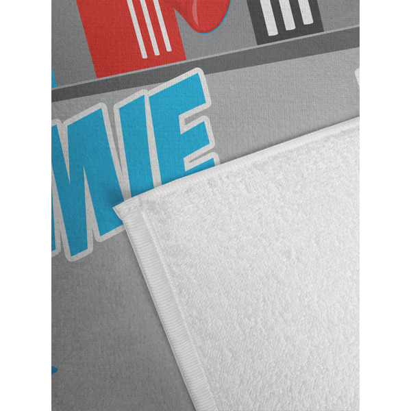 Superhero in the City Golf Towel - Detail