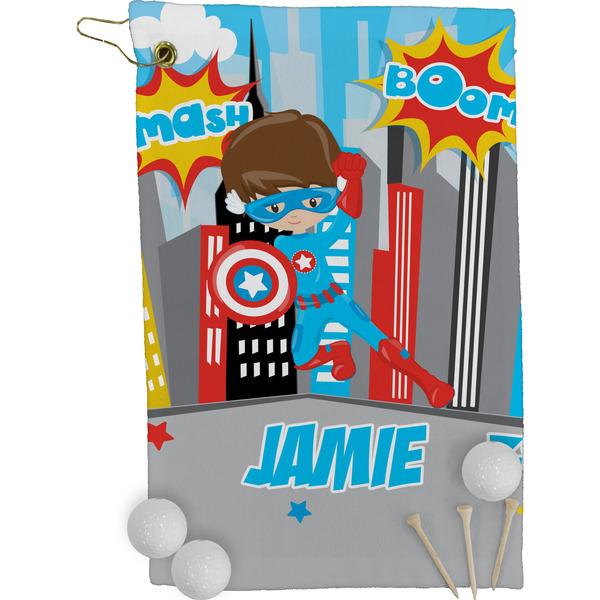 Superhero in the City Golf Towel (Personalized)