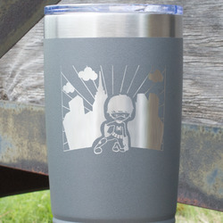 Superhero in the City 20 oz Stainless Steel Tumbler - Grey - Single Sided