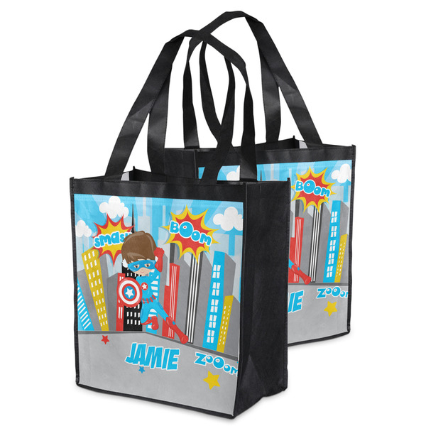Superhero in the City Grocery Bag - MAIN