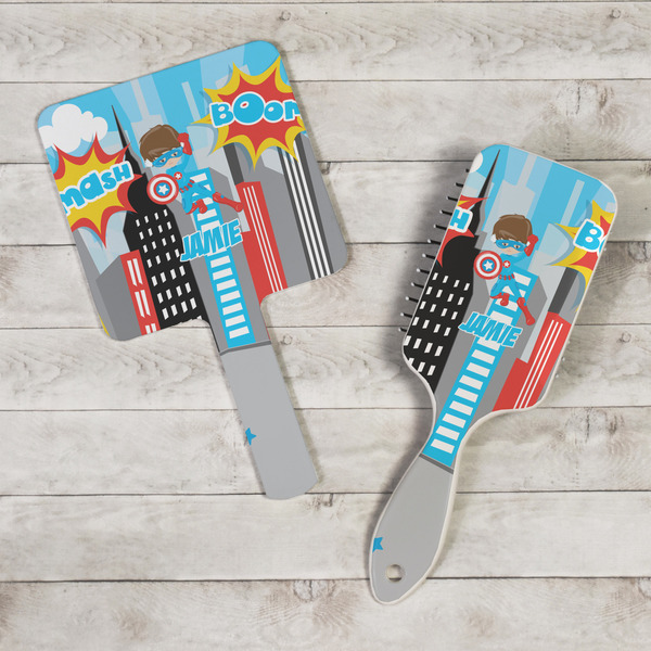 Superhero in the City Hand Mirrors - In Context