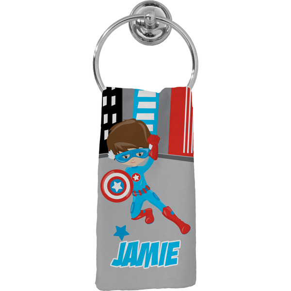 Custom Superhero in the City Hand Towel - Full Print (Personalized)