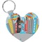 Superhero in the City Heart Plastic Keychain w/ Name or Text