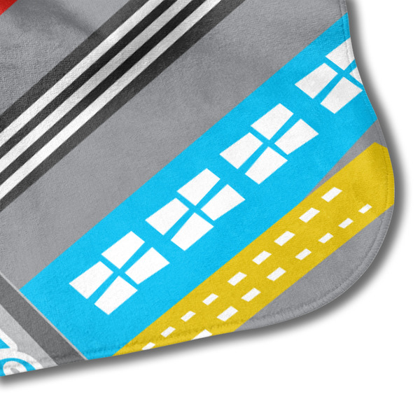 Superhero in the City Hooded Baby Towel- Detail Corner