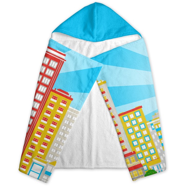 Superhero in the City Hooded Towel - Folded