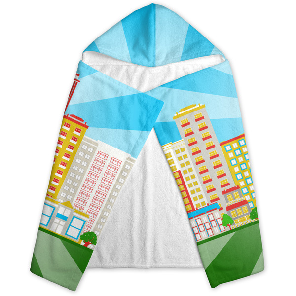 Superhero in the City Hooded Towel - Folded