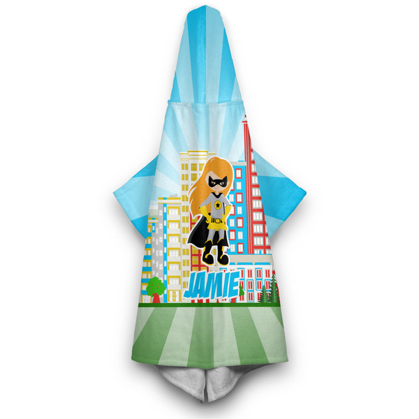 Superhero in the City Hooded Towel - Hanging