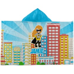 Superhero in the City Kids Hooded Towel (Personalized)