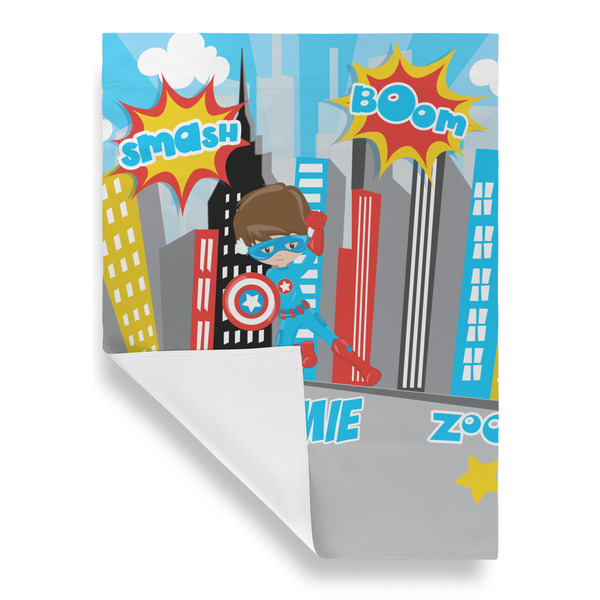 Superhero in the City House Flags - Single Sided - FRONT FOLDED