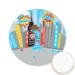 Superhero in the City Printed Cookie Topper - 2.15" (Personalized)