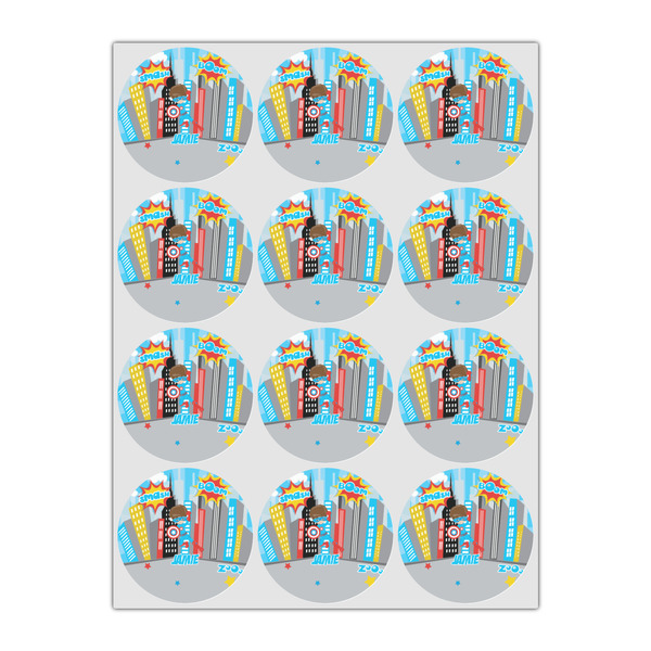 Superhero in the City Icing Circle - Small - Set of 12