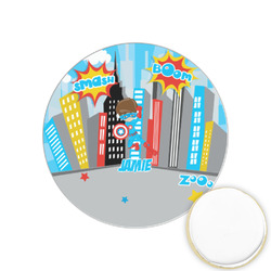 Superhero in the City Printed Cookie Topper - 1.25" (Personalized)