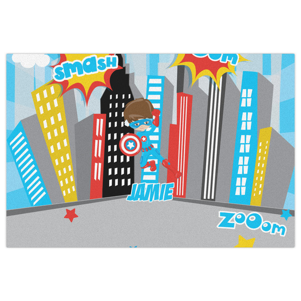 Superhero in the City Indoor / Outdoor Rug - 2'x3' - Front Flat