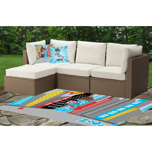 Superhero in the City Indoor / Outdoor Rug & Cushions