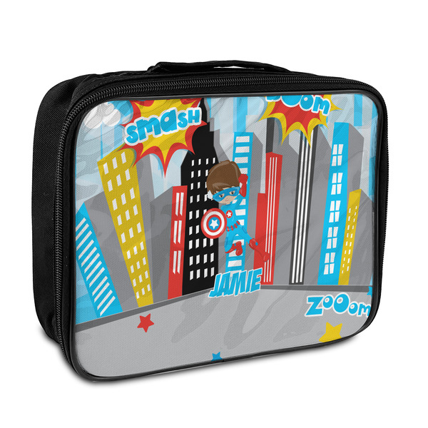 Custom Superhero in the City Insulated Lunch Bag (Personalized)
