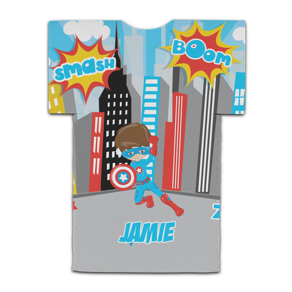 Superhero in the City Jersey Bottle Cooler - BACK (flat)
