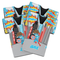 Superhero in the City Jersey Bottle Cooler - Set of 4 (Personalized)