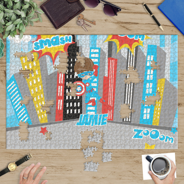 Superhero in the City Jigsaw Puzzle 1014 Piece - In Context
