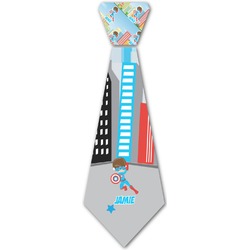 Superhero in the City Iron On Tie (Personalized)
