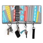 Superhero in the City Key Hanger w/ 4 Hooks w/ Graphics and Text