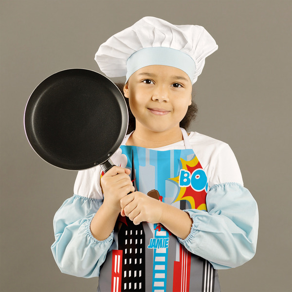 Superhero in the City Kid's Aprons - Medium - Lifestyle